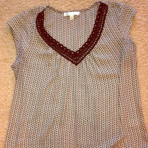 Black and white dress blouse